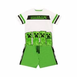 Character Green Minecraft Shorts And T-Shirt Set