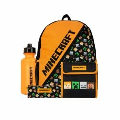 Character Orange Minecraft Backpack And Lunch Bag
