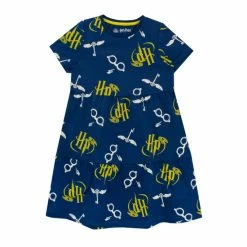 Character Blue Harry Potter Girls Frill Printed Dress