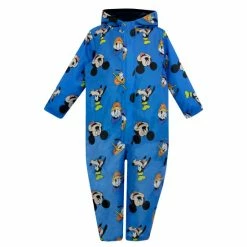 Character Blue Disney Mickey Mouse Printed Puddlesuit