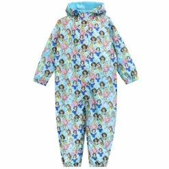 Character Blue Disney Princess Printed Puddlesuit