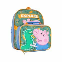 Character Blue George Pig Backpack And Lunch Bag Set