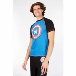 Character Black/Blue Mens Disney Marvel Captain America Pyjamas -Girl In Mind unnamed file 717
