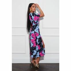 Girl In Mind Blue Regular Britney Angel Sleeve Midi Dress -Girl In Mind unnamed file 985