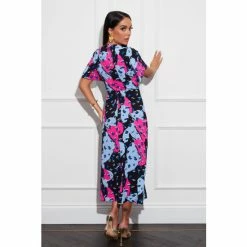 Girl In Mind Blue Regular Britney Angel Sleeve Midi Dress -Girl In Mind unnamed file 986