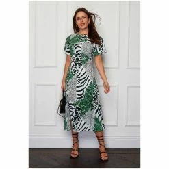 Girl In Mind Blue Regular Britney Angel Sleeve Midi Dress -Girl In Mind unnamed file 988