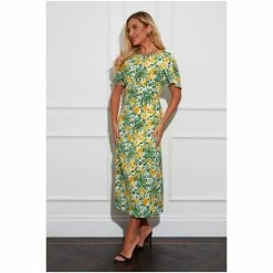 Girl In Mind Blue Regular Britney Angel Sleeve Midi Dress -Girl In Mind unnamed file 989