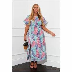 Girl In Mind Blue Regular Britney Angel Sleeve Midi Dress -Girl In Mind unnamed file 990