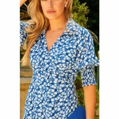 Girl In Mind Blue Katherine Collared Midi Dress -Girl In Mind unnamed file 999